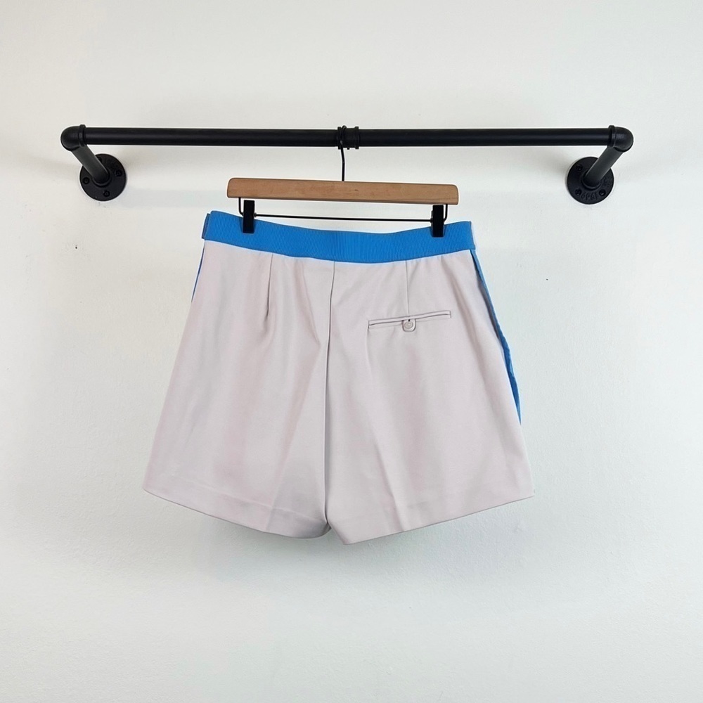 NWT Adidas Blue Version High Waisted Pintuck Shorts in Grey/Blue - Picture 9 of 10